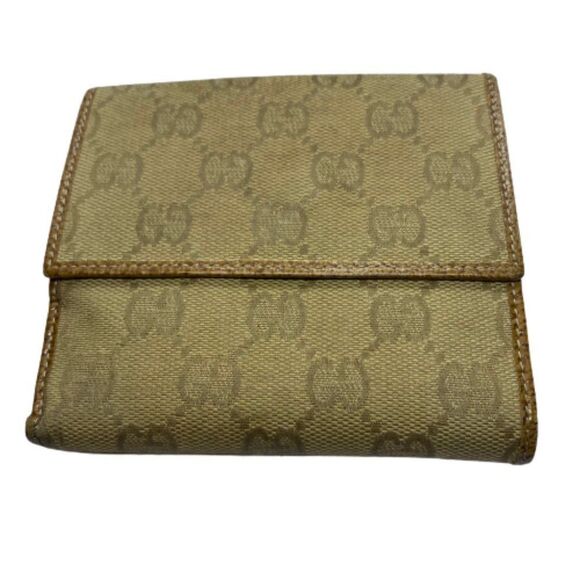 Authentic GUCCI Vintage Brown / Tan Canvas & Leather Double Sided Bifold Wallet - Picture 3 of 11
